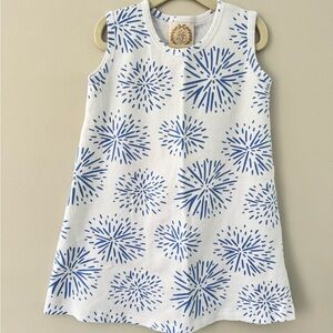 Before Bonnets' White & Blue Firework Print Tank Dress